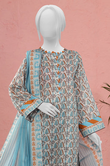 Light Blue Printed 3PC Unstitched