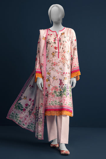 Light Pink Printed 3PC Unstitched
