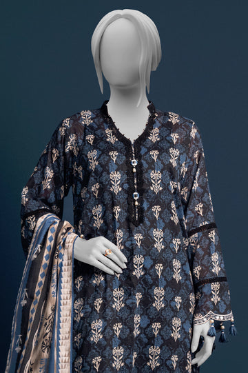 Black Embroidered 3PC Unstitched