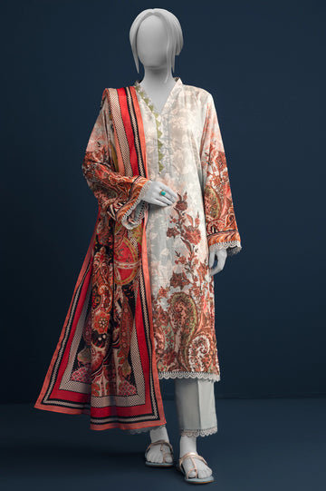 Grey Printed 3PC Unstitched