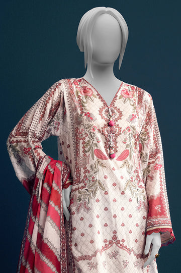 White Printed 3PC Unstitched