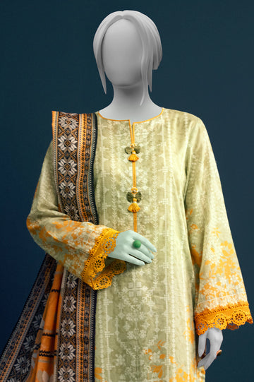 Sea Green Printed 3PC Unstitched