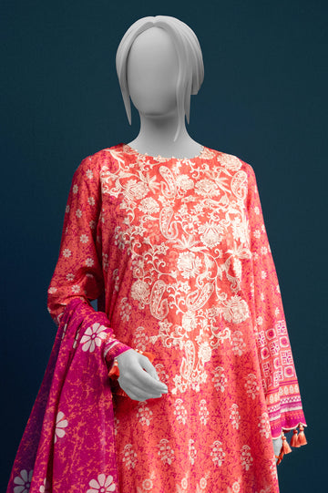 Pink Embroidered 3PC Unstitched