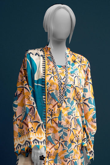 Cream Printed 3PC Unstitched