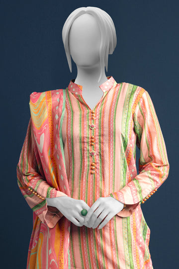 Pink Printed 3PC Unstitched