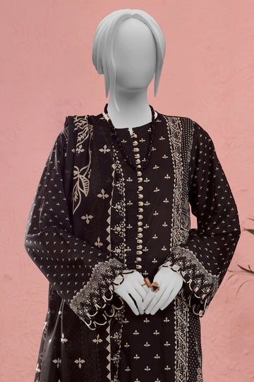 Black & White Printed 3PC Unstitched