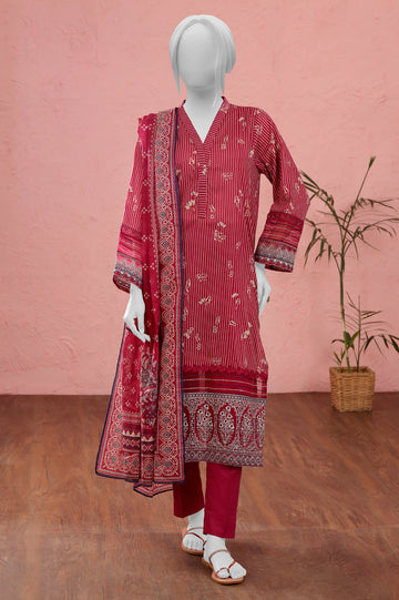 Magenta Embroidered 3PC Unstitched