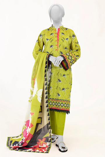 Light Green Printed 3PC Unstitched