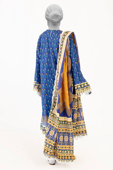 Dark Blue Embroidered 3PC Unstitched