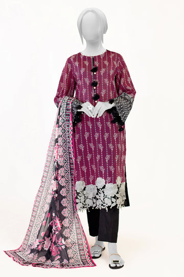 Black Embroidered 3PC Unstitched