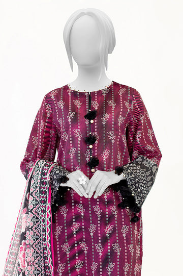 Black Embroidered 3PC Unstitched