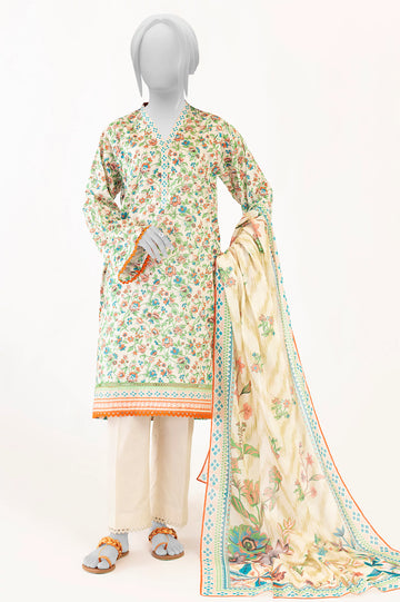 Peach Printed 3PC Unstitched