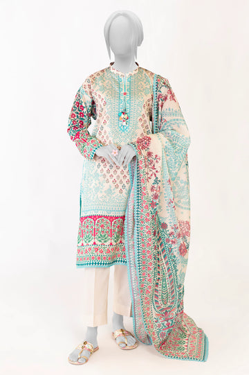 Light Beige Printed 3PC Unstitched