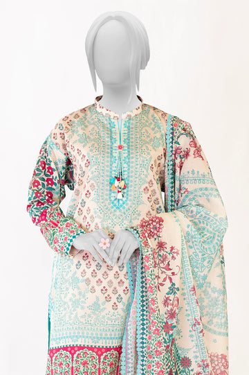 Light Beige Printed 3PC Unstitched