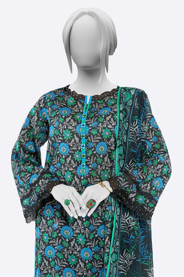 Black Printed 3PC Unstitched