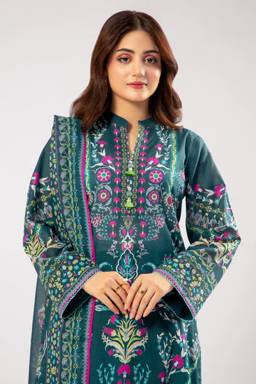 Green Printed 3PC Unstitched