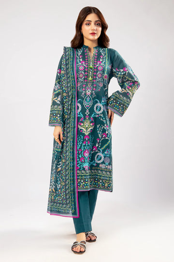Green Printed 3PC Unstitched