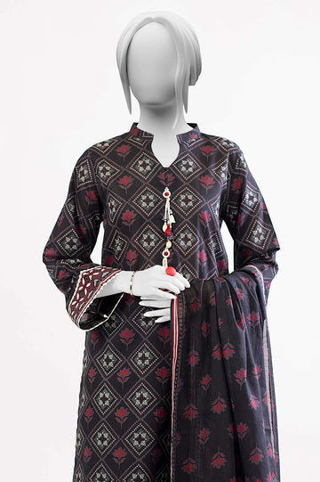 Black Printed 3PC Unstitched