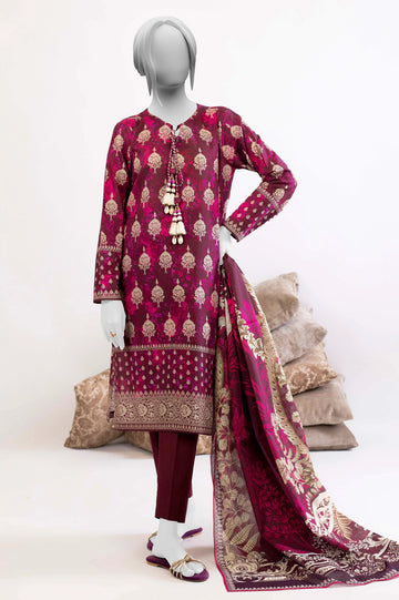 Magenta Printed 3PC Unstitched