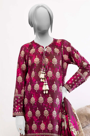 Magenta Printed 3PC Unstitched