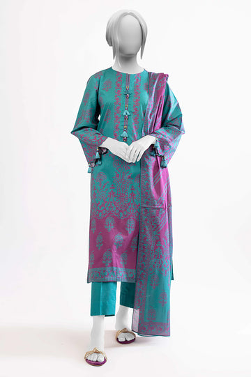 Green Printed 3PC Unstitched