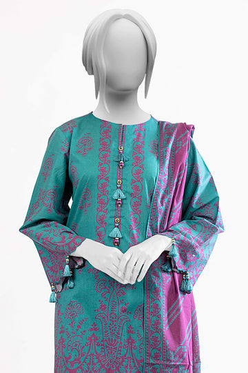 Green Printed 3PC Unstitched