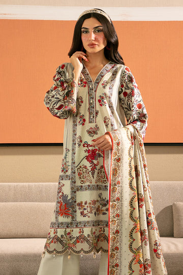 Beige Printed 3PC Unstitched