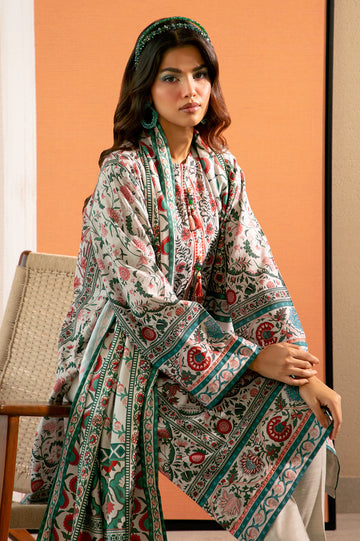 Grey Printed 3PC Unstitched