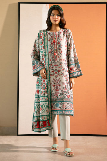 Grey Printed 3PC Unstitched