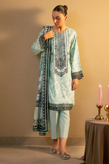 Aqua Embroidered 3PC Unstitched