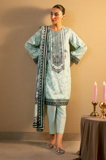 Aqua Embroidered 3PC Unstitched