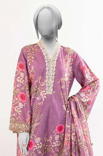 Lilac Printed 3PC Unstitched