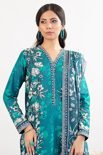 Blue Printed 3PC Unstitched