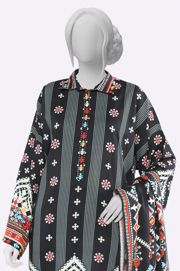 Black Printed 3PC Unstitched
