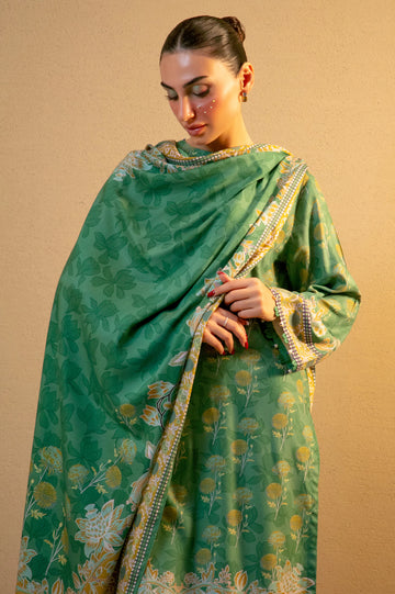 Green Printed 3PC Unstitched
