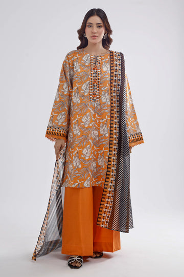 Mustard Printed 3PC Unstitched