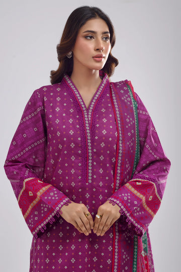 Magenta Printed 3PC Unstitched