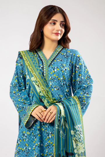 Teal Printed 3PC Unstitched