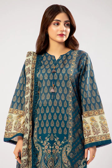 Teal Printed 3PC Unstitched