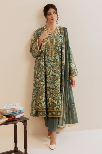Green Printed 3PC Unstitched