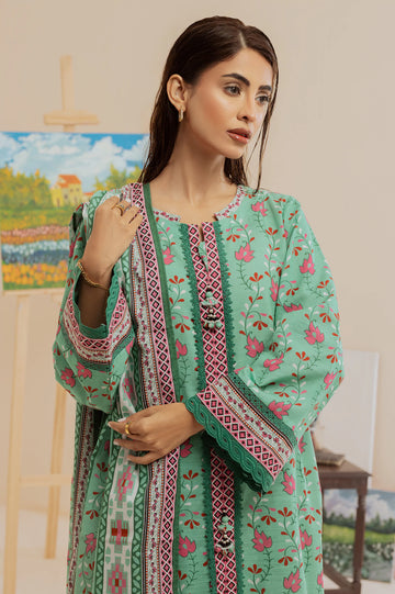 Green Printed 3PC Unstitched