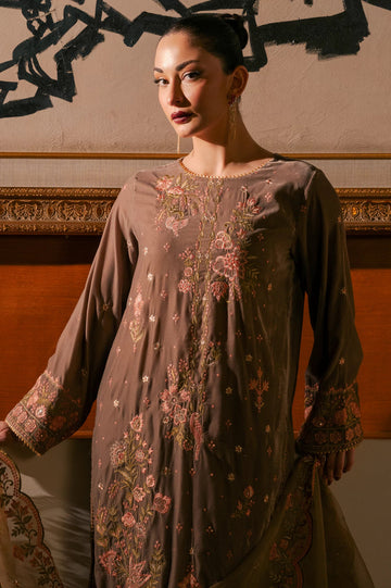Dark Beige Embroidered 3PC Unstitched