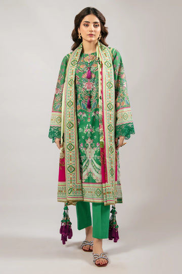Green Printed 3PC Unstitched