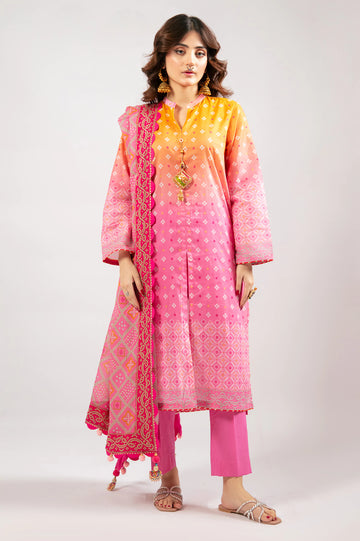 Pink Printed 3PC Unstitched