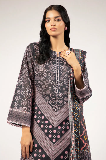 Black Printed 3PC Unstitched