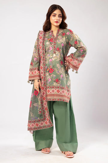 Sage Printed 3PC Unstitched