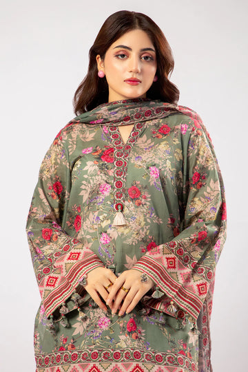 Sage Printed 3PC Unstitched