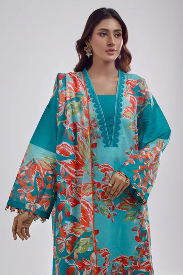 Green Printed 3PC Unstitched