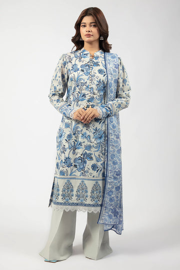 Grey Printed 3PC Unstitched