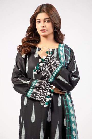 Black Printed 3PC Unstitched